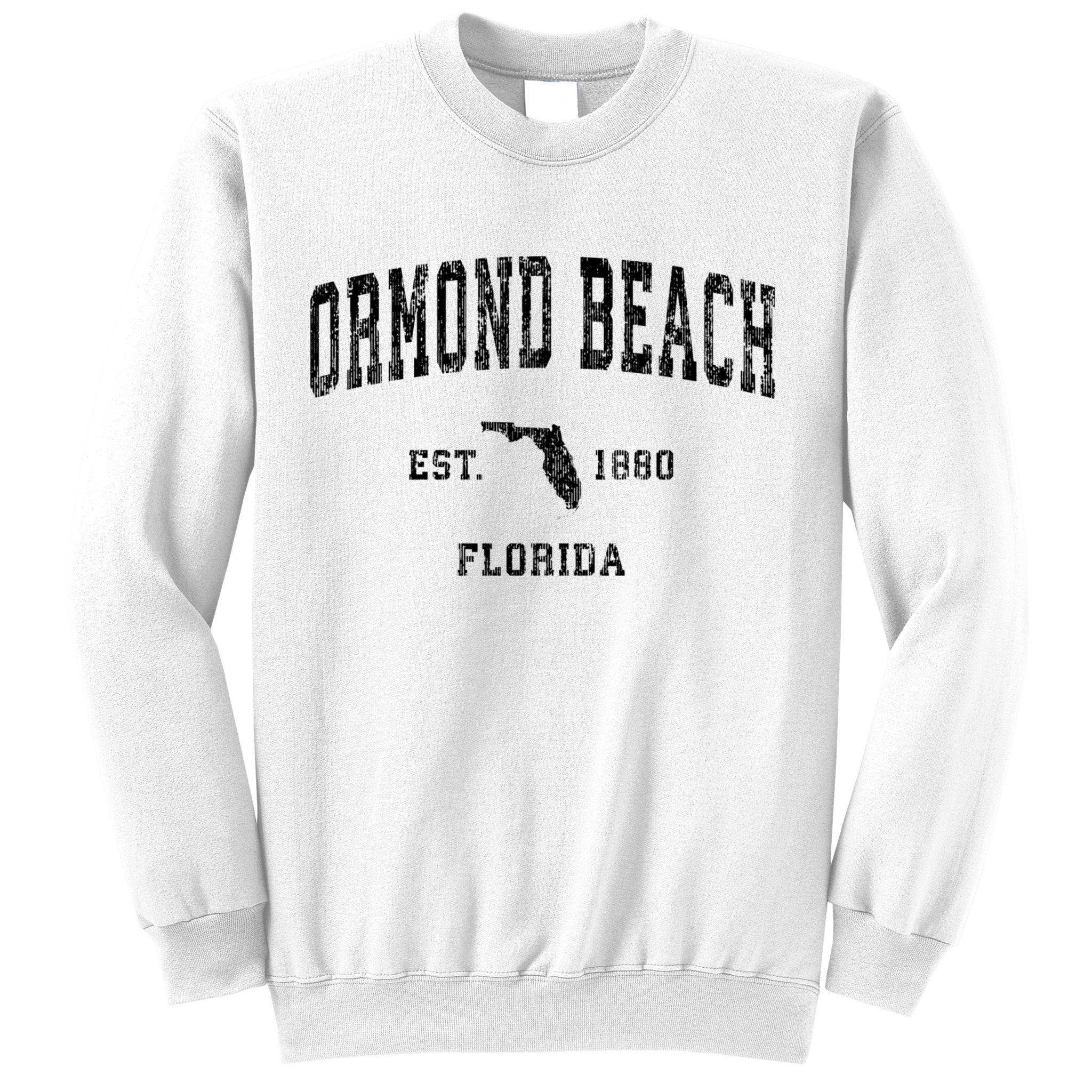 Ormond Beach Florida Fl Vintage Established Athletic Sports Design Sweatshirt