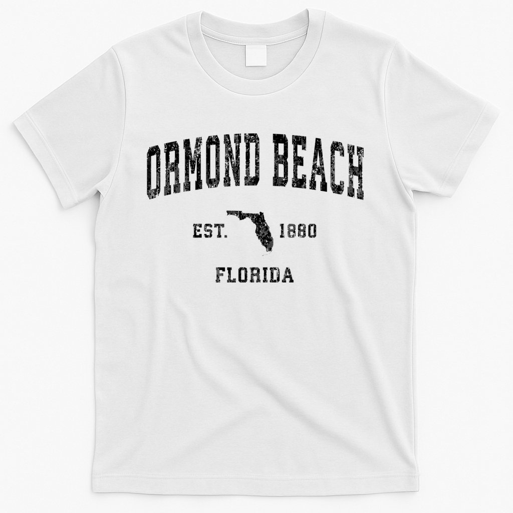Ormond Beach Florida Fl Vintage Established Athletic Sports Design T-Shirt