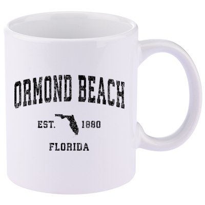 Ormond Beach Florida Fl Vintage Established Athletic Sports Design 11oz C Handle Ceramic Mug
