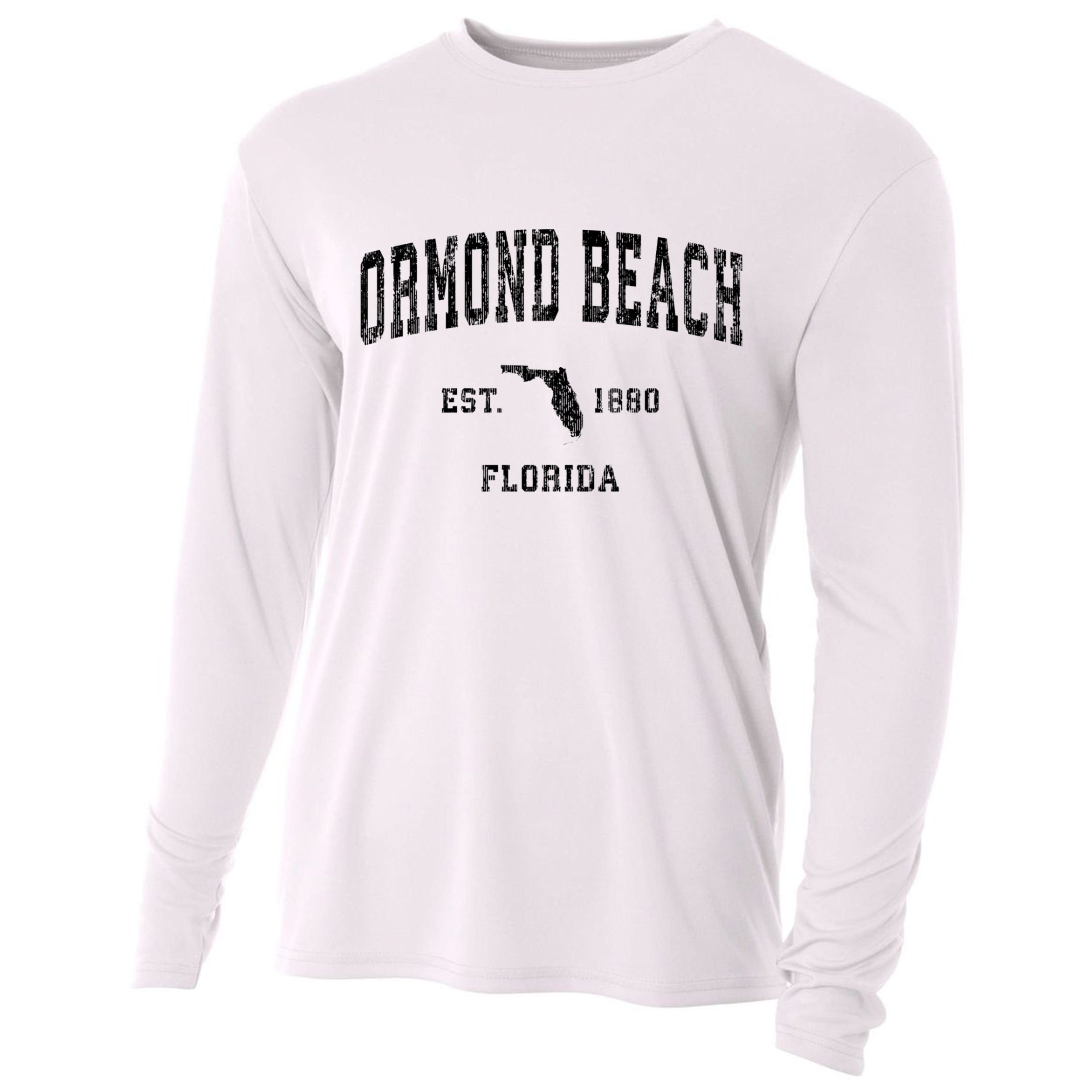 Ormond Beach Florida Fl Vintage Established Athletic Sports Design Cooling Performance Long Sleeve Crew