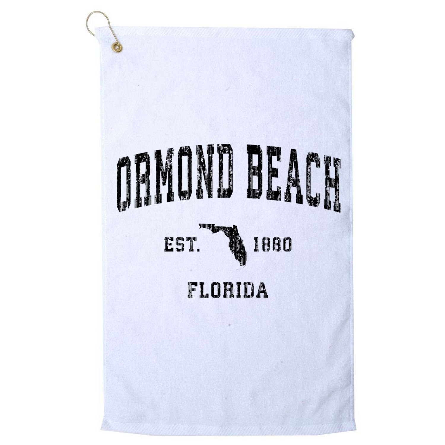 Ormond Beach Florida Fl Vintage Established Athletic Sports Design Golf Towel