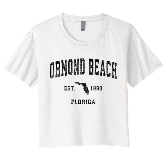 Ormond Beach Florida Fl Vintage Established Athletic Sports Design Crop Top