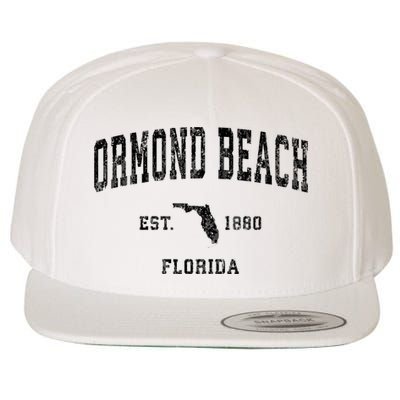 Ormond Beach Florida Fl Vintage Established Athletic Sports Design Wool Snapback Cap