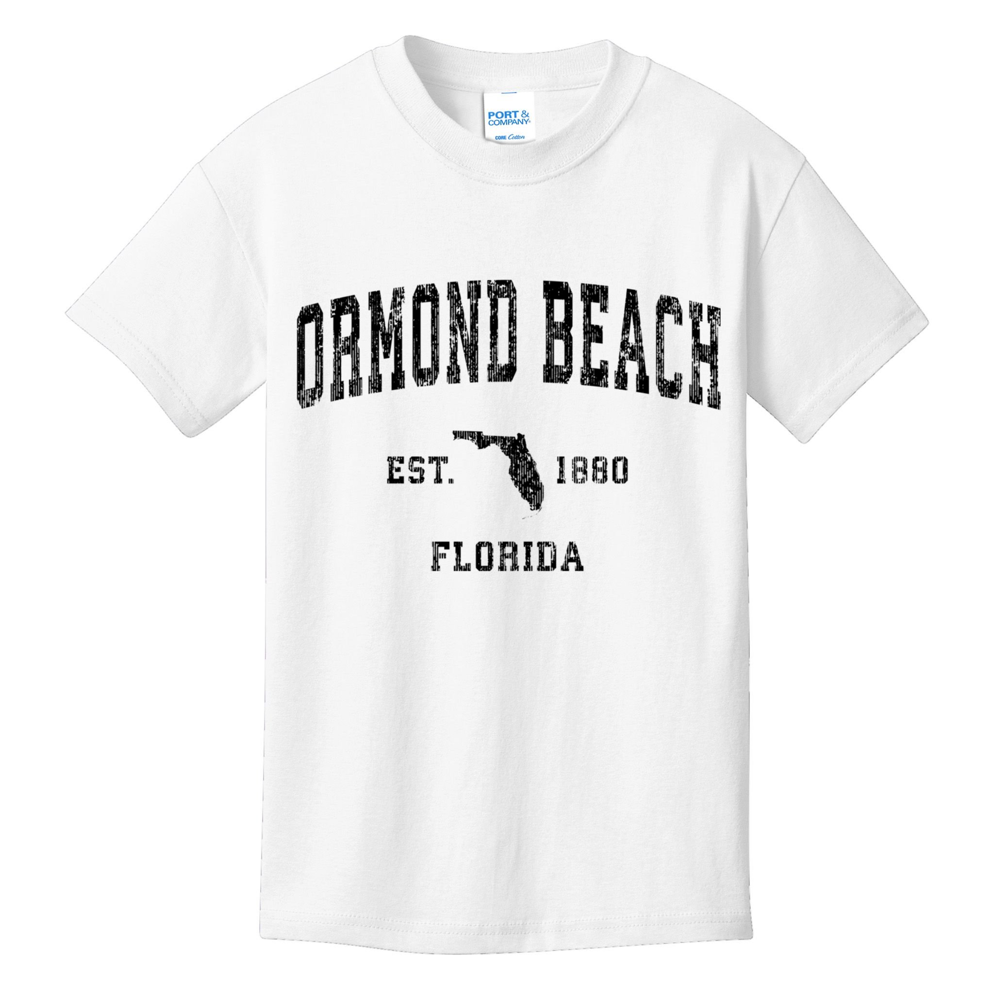 Ormond Beach Florida Fl Vintage Established Athletic Sports Design Kids T-Shirt