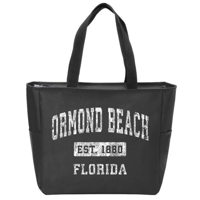 Ormond Beach Florida FL Vintage Established Sports Design Zip Tote Bag