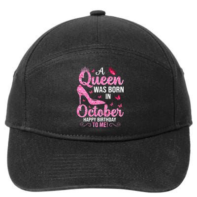 October Birthday For Women Queen Born In Octobe 7-Panel Snapback Hat