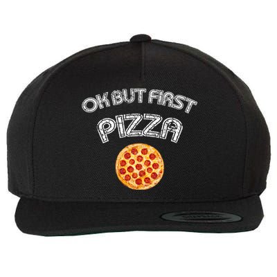 Ok But First Pizza Wool Snapback Cap