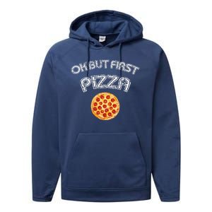 Ok But First Pizza Performance Fleece Hoodie