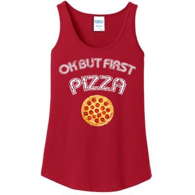 Ok But First Pizza Ladies Essential Tank