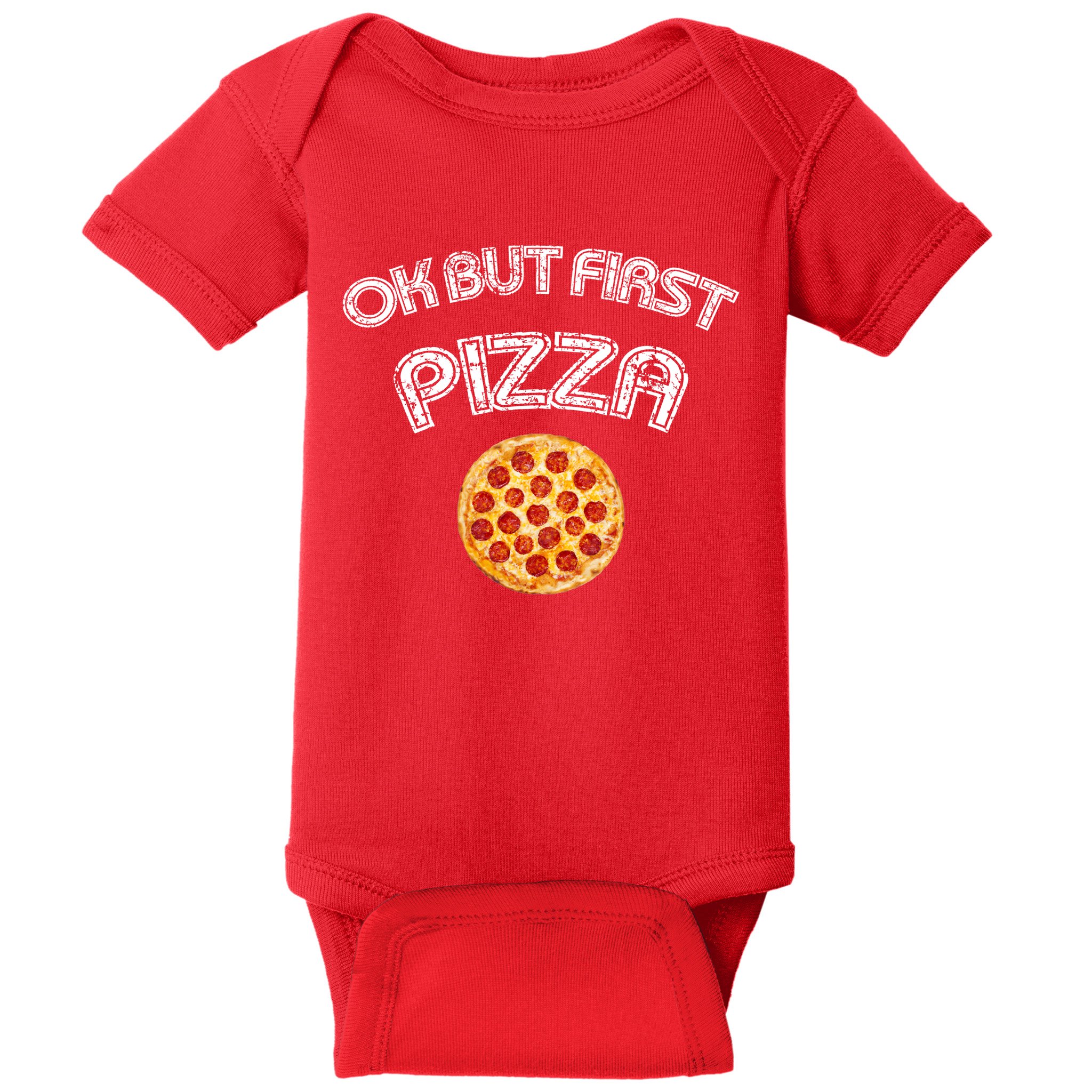 Ok But First Pizza Baby Bodysuit