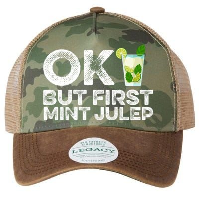 Ok But First Mint Julep Funny Cocktail Alcoholic Gift Legacy Tie Dye Trucker Hat