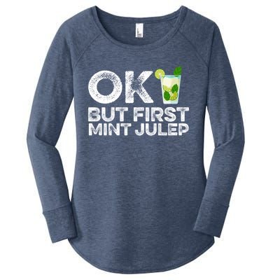 Ok But First Mint Julep Funny Cocktail Alcoholic Gift Women's Perfect Tri Tunic Long Sleeve Shirt