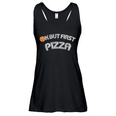 Ok But First Pizza Funny Pizza Lover Ladies Essential Flowy Tank