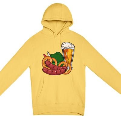 Oktoberfest Beer Food Festive Premium Pullover Hoodie