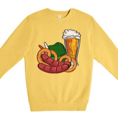 Oktoberfest Beer Food Festive Premium Crewneck Sweatshirt