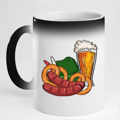 Oktoberfest Beer Food Festive 11oz Black Color Changing Mug