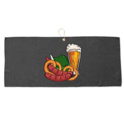 Oktoberfest Beer Food Festive Large Microfiber Waffle Golf Towel