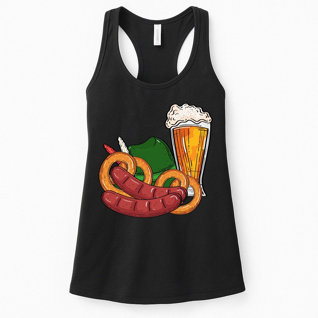 Oktoberfest Beer Food Festive Womens Tank Top
