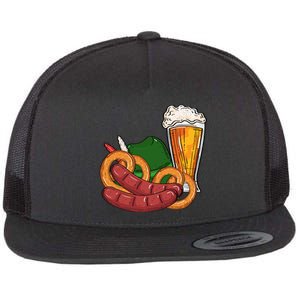 Oktoberfest Beer Food Festive Flat Bill Trucker Hat