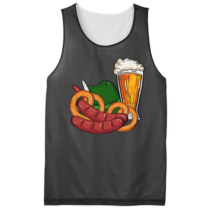 Oktoberfest Beer Food Festive Mesh Reversible Basketball Jersey Tank