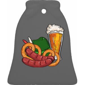 Oktoberfest Beer Food Festive Ceramic Bell Ornament