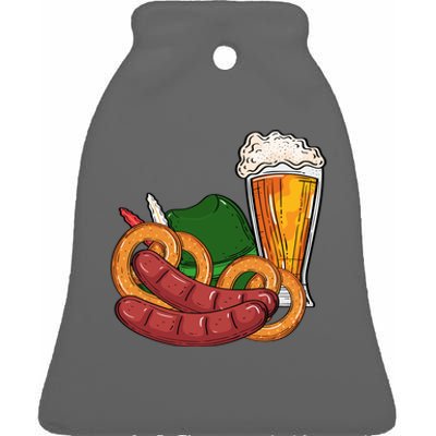 Oktoberfest Beer Food Festive Ceramic Bell Ornament