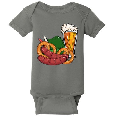 Oktoberfest Beer Food Festive Baby Bodysuit