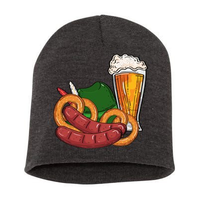 Oktoberfest Beer Food Festive Short Acrylic Beanie