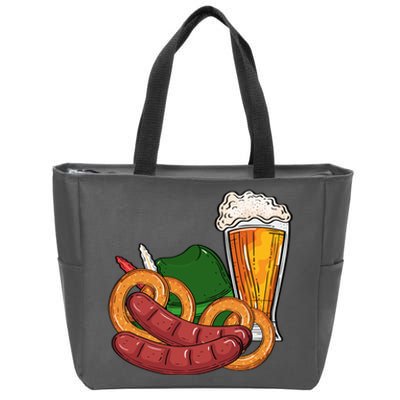 Oktoberfest Beer Food Festive Zip Tote Bag