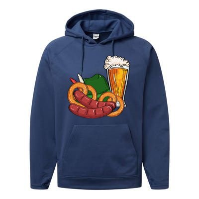 Oktoberfest Beer Food Festive Performance Fleece Hoodie