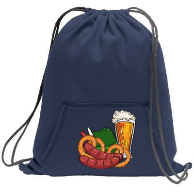 Oktoberfest Beer Food Festive Sweatshirt Cinch Pack Bag