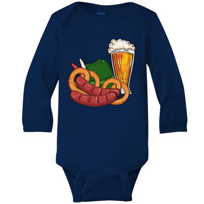 Oktoberfest Beer Food Festive Baby Long Sleeve Bodysuit