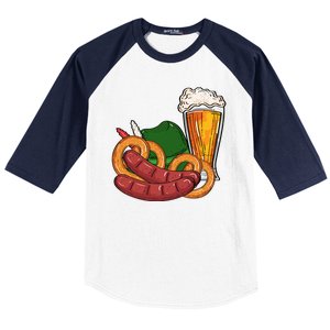 Oktoberfest Beer Food Festive Baseball Sleeve Shirt