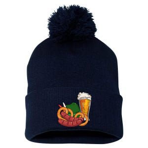 Oktoberfest Beer Food Festive Pom Pom 12in Knit Beanie