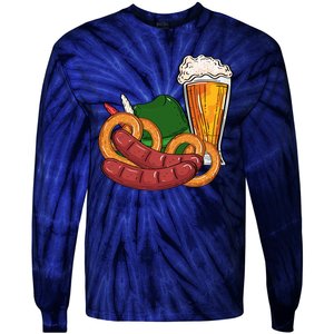 Oktoberfest Beer Food Festive Tie-Dye Long Sleeve Shirt