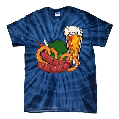 Oktoberfest Beer Food Festive Tie-Dye T-Shirt