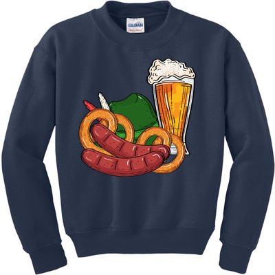 Oktoberfest Beer Food Festive Kids Sweatshirt