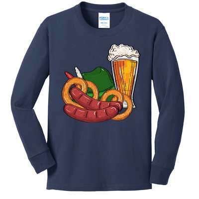 Oktoberfest Beer Food Festive Kids Long Sleeve Shirt