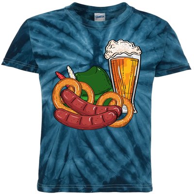 Oktoberfest Beer Food Festive Kids Tie-Dye T-Shirt