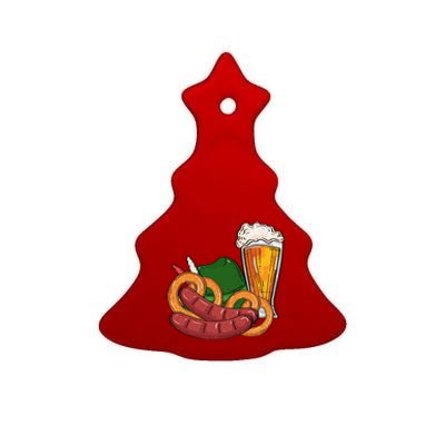 Oktoberfest Beer Food Festive Ceramic Tree Ornament