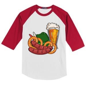 Oktoberfest Beer Food Festive Kids Colorblock Raglan Jersey