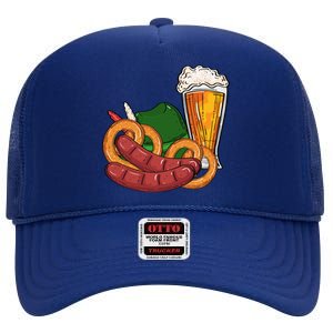 Oktoberfest Beer Food Festive High Crown Mesh Back Trucker Hat