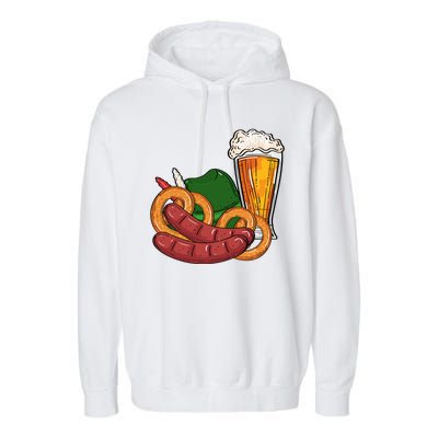 Oktoberfest Beer Food Festive Garment-Dyed Fleece Hoodie