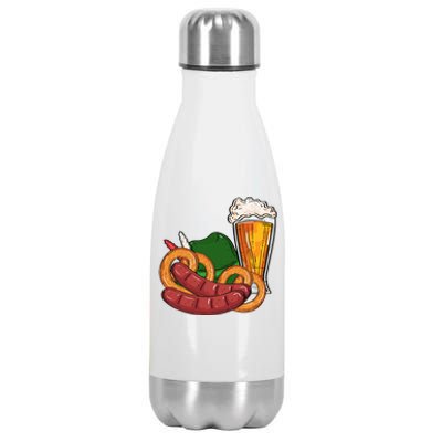 Oktoberfest Beer Food Festive Stainless Steel Insulated Water Bottle