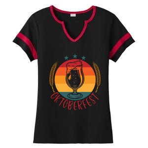 Oktoberfest Beer Festival Ladies Halftime Notch Neck Tee