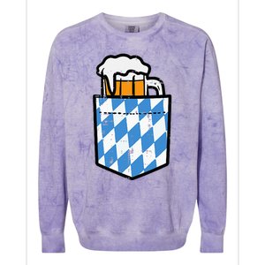 Oktoberfest Bavaria Flag Pocket Fun German Costume Colorblast Crewneck Sweatshirt