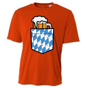 Oktoberfest Bavaria Flag Pocket Fun German Costume Cooling Performance Crew T-Shirt