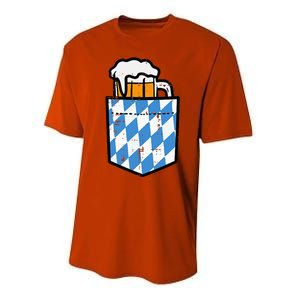 Oktoberfest Bavaria Flag Pocket Fun German Costume Performance Sprint T-Shirt