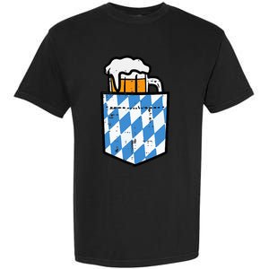 Oktoberfest Bavaria Flag Pocket Fun German Costume Garment-Dyed Heavyweight T-Shirt