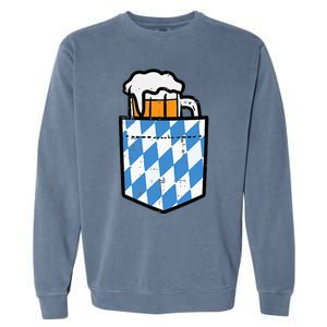 Oktoberfest Bavaria Flag Pocket Fun German Costume Garment-Dyed Sweatshirt